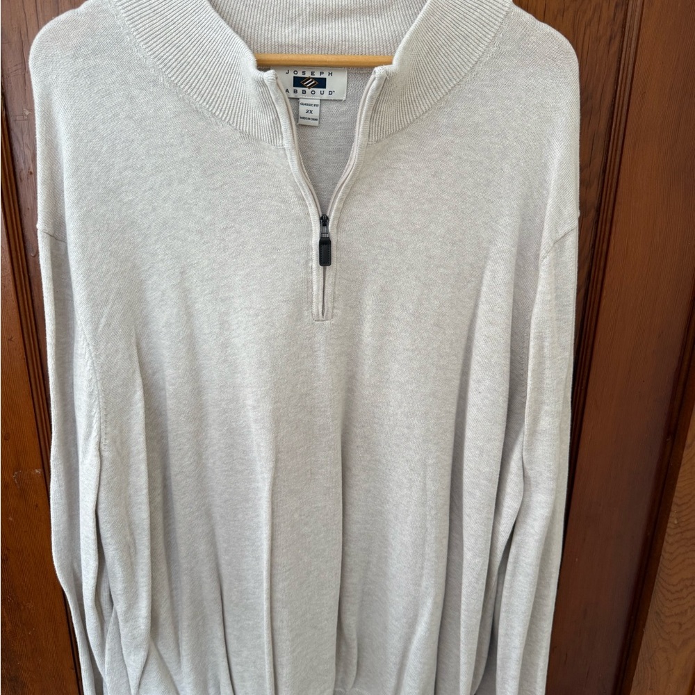 Joseph Abboud Light Gray Zip-Up Sweater